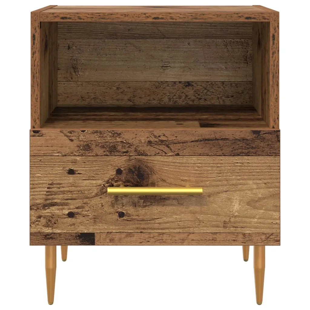 Set di 2 Comodini | Armadio da Notte | Mobiletto da notte con cassetto Legno vecchio 40 x 35 x 47,5 cm