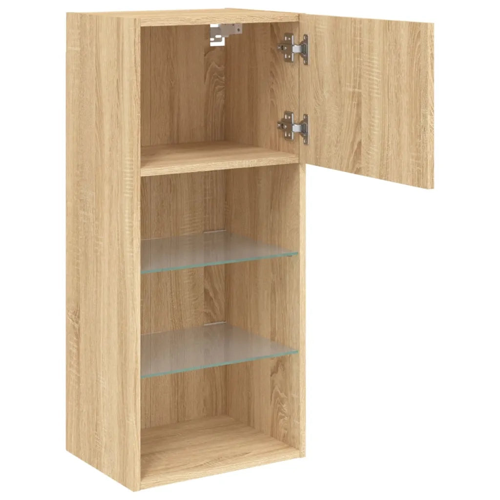 Mobile TV con Luci LED Rovere Sonoma 40,5x30x90 cm 837047