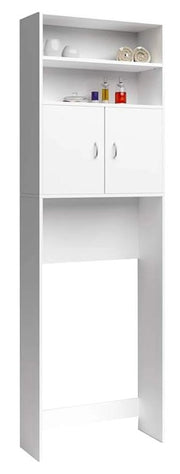MOBILE LAVATRICE IN LEGNO E MELAMINA BIANCO CON DUE ANTE E DUE RIPIANIMISURE: 60X20X185 CM