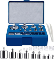 Set di pesi di calibrazione 17 pezzi - Acciaio inossidabile - Precisione +/- 0.003g - Incluso pinza - Scatola di conservazione - Peso totale 211,1g - Set di pesi di calibrazione