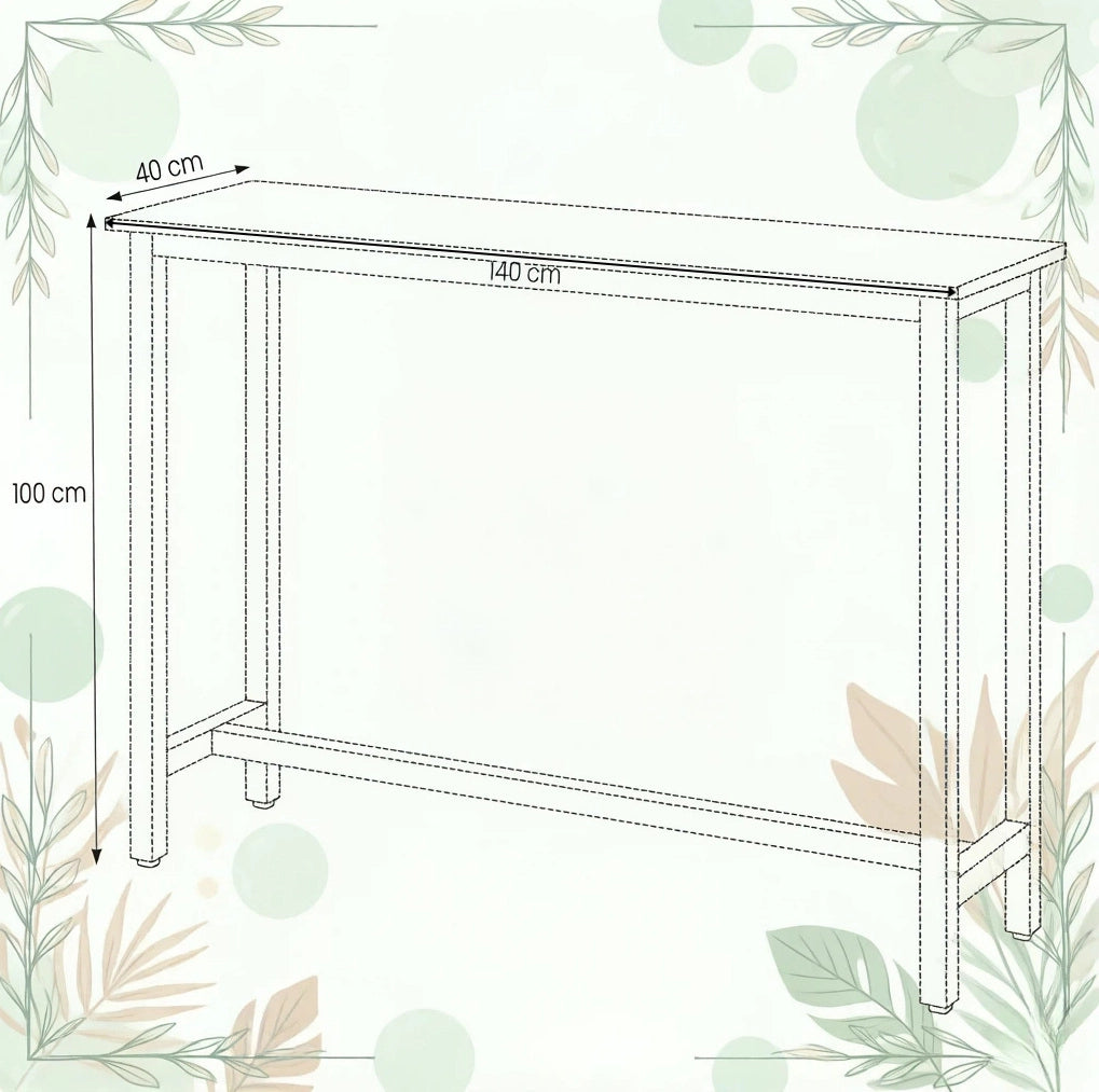 Tavolo da bar in MDF e metallo nero 140 x 100 x 40 cm