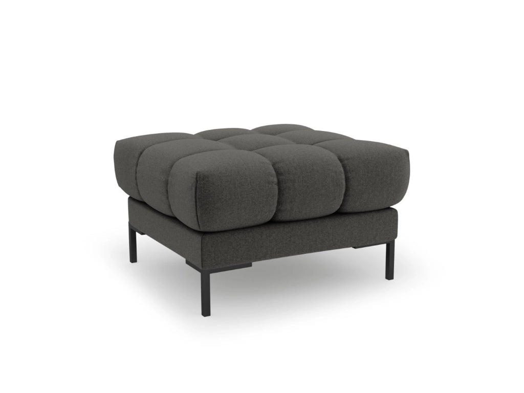 Cosmopolitan Design - Pouf "Bali" in tessuto strutturato grigio scuro 
