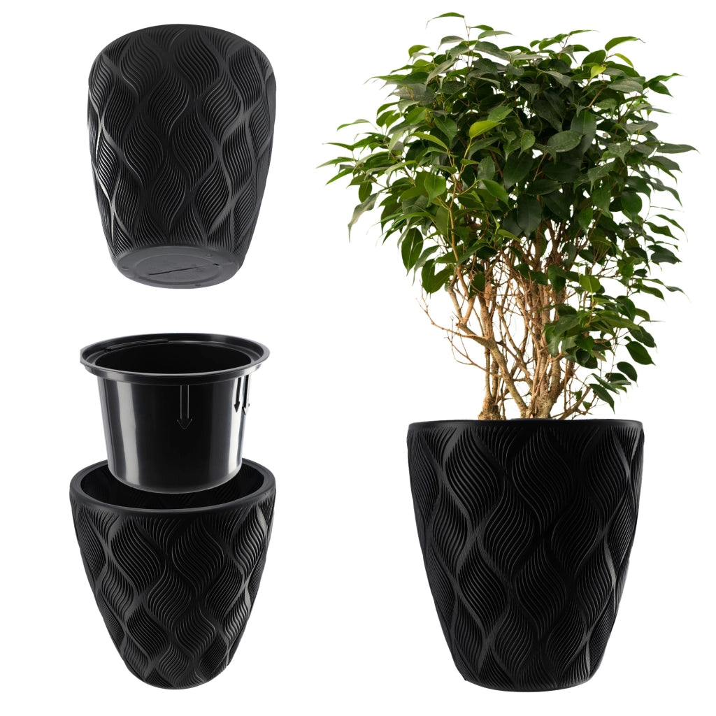Vaso da fiori KADAX con inserto 32 cm, copertura in plastica alta