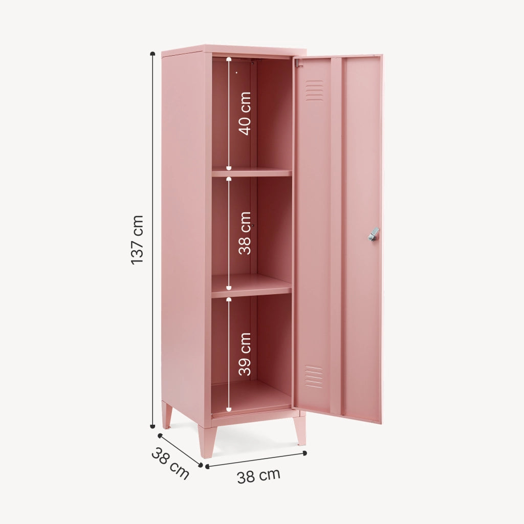 Armadio da Ufficio Kurikka Acciaio Rosa [en.casa]