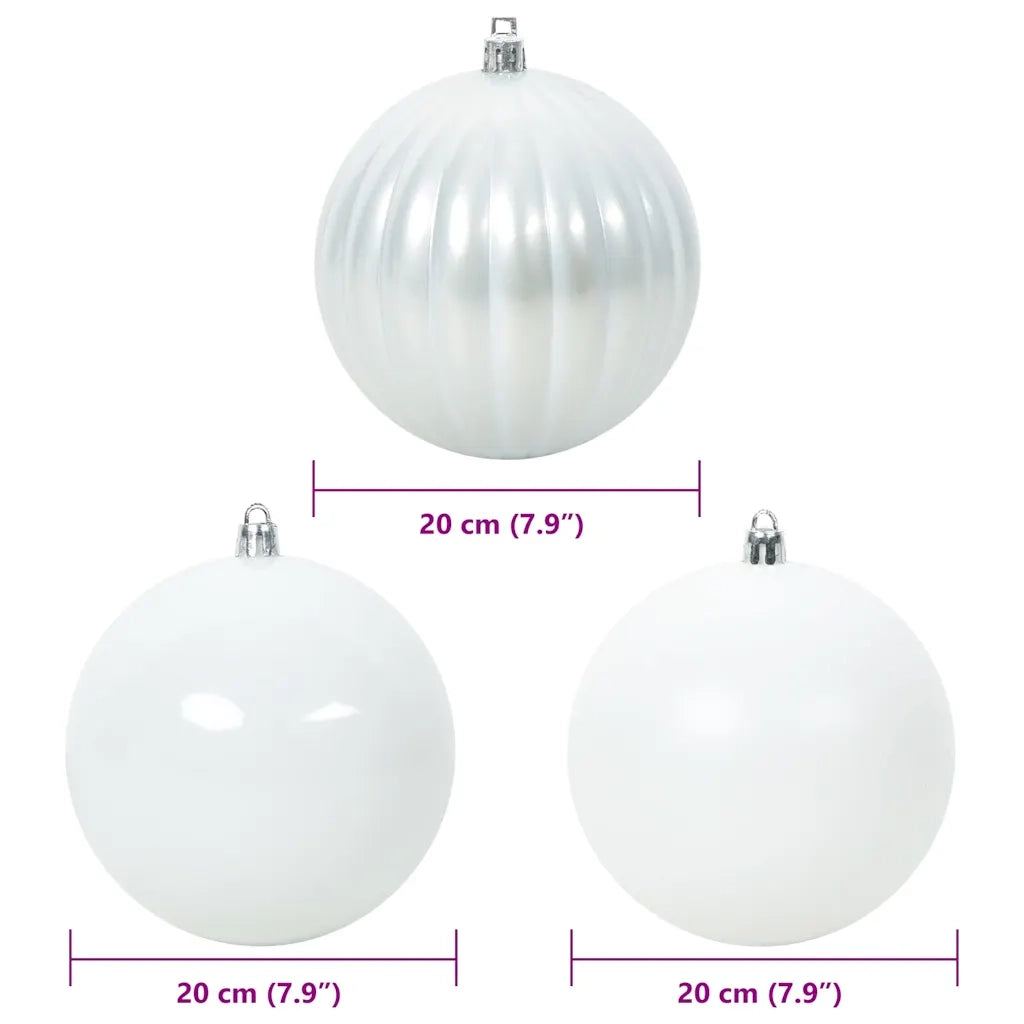 Set di Palle di Natale 4 pz-Decorazioni natalizie Bianco Plastica