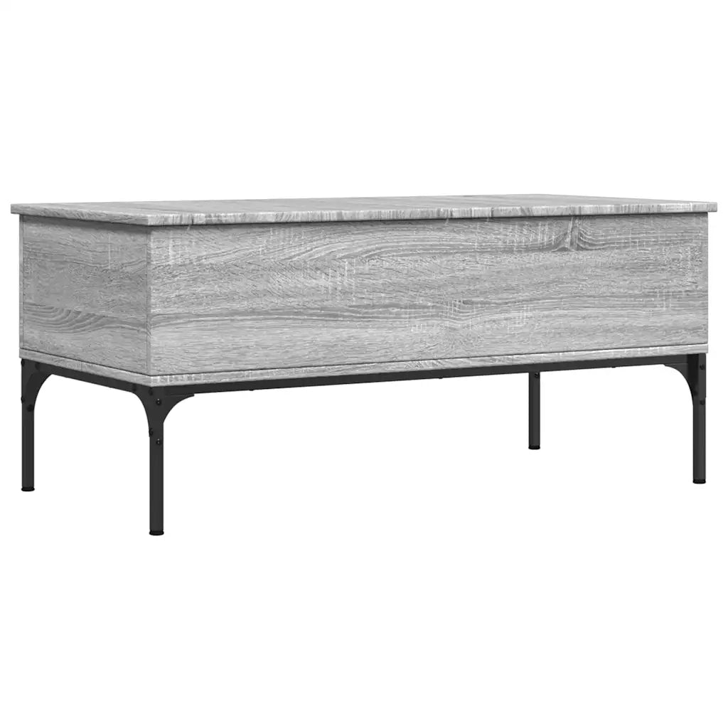 Tavolino Grigio Sonoma 100x50x45 cm Legno Multistrato e Metallo 845414