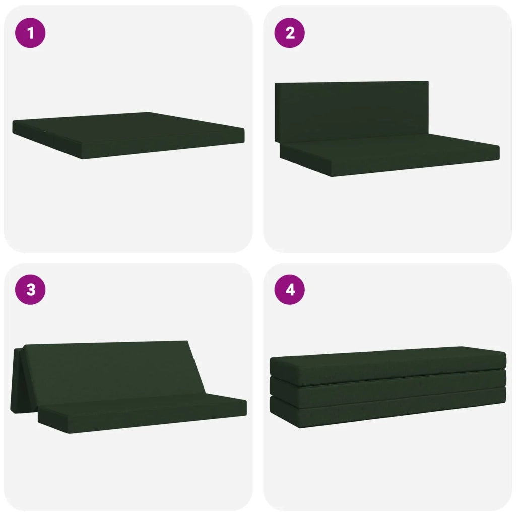 Divano Letto Pieghevole 180 x 67 x 45 cm Verde Scuro 900247