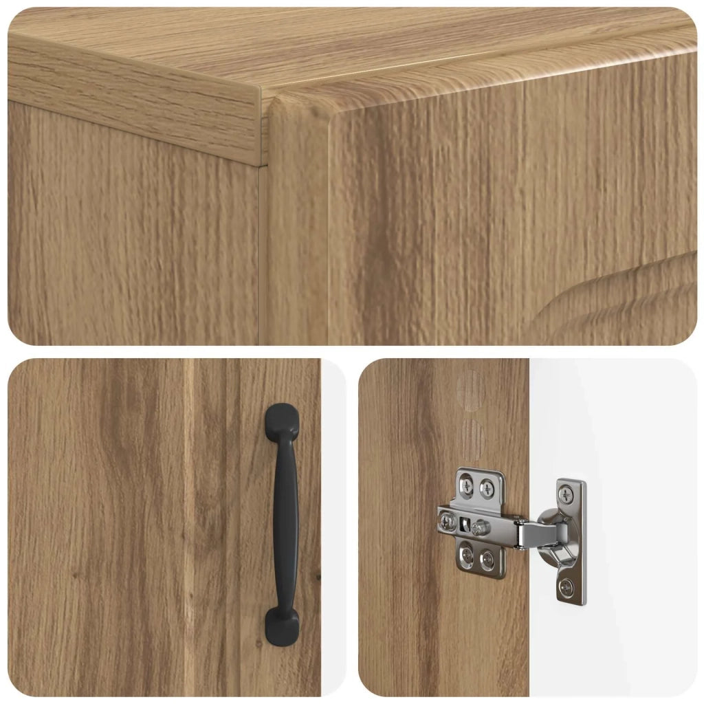 Mobiletto da Bagno UTRECHT Rovere Artigianale 59,5 x 31 x 77 cm 897724