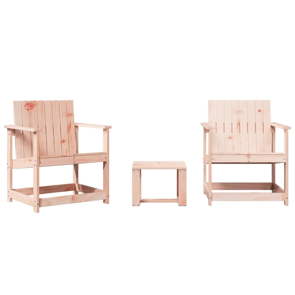 Set Salotto da Giardino 3 pz-Sedia da esterno in Legno Massello di Douglas