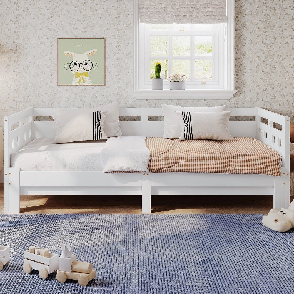 Letto Singolo Estraibile in Pino Massello Bianco ¨C MINIMAL ¨C 90x200