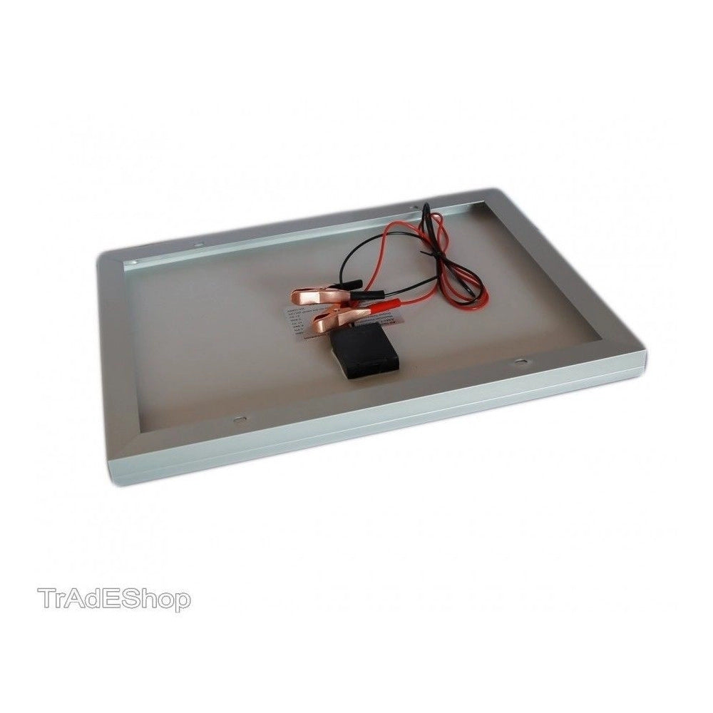 Trade Shop - Pannello Fotovoltaico Solare Modulo 10w 10watt 12v Celle Silicio Pinze Batteria -