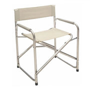 Trade Shop - Sedia Regista Beige Pieghevole In Ferro Per Campeggio Mare Spiaggia Giardino 285008 -