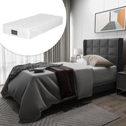 letto imbottito lino grigio 90 x 200 cm