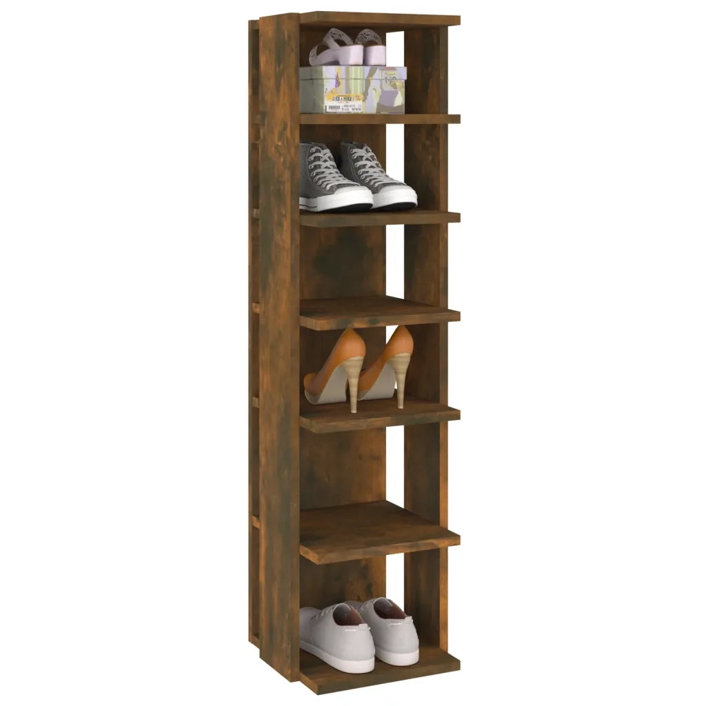 Scarpiera | Mobile per scarpe Rovere Fumo 27,5x27x102 cm Legno Multistrato