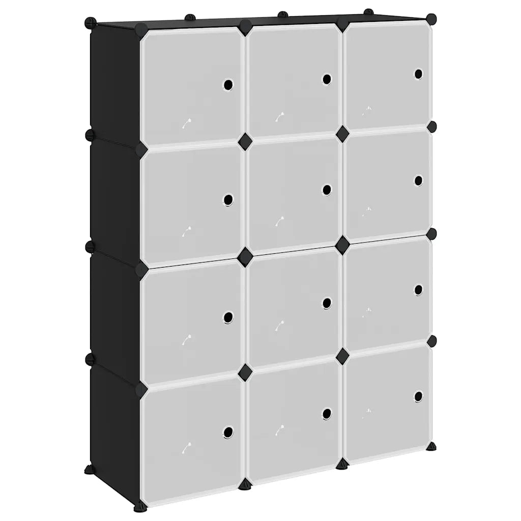 Organizzatore Portaoggetti con 12 Cubi e Ante Trasparenti in PP CFW7968268
