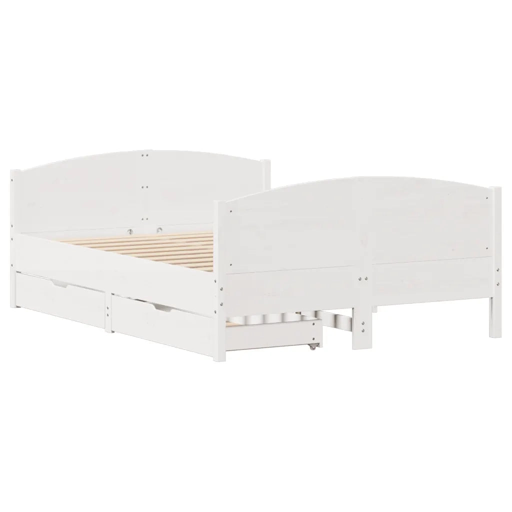 Letto senza Materasso Bianco 120x200 cm Legno Massello di Pino 3301792