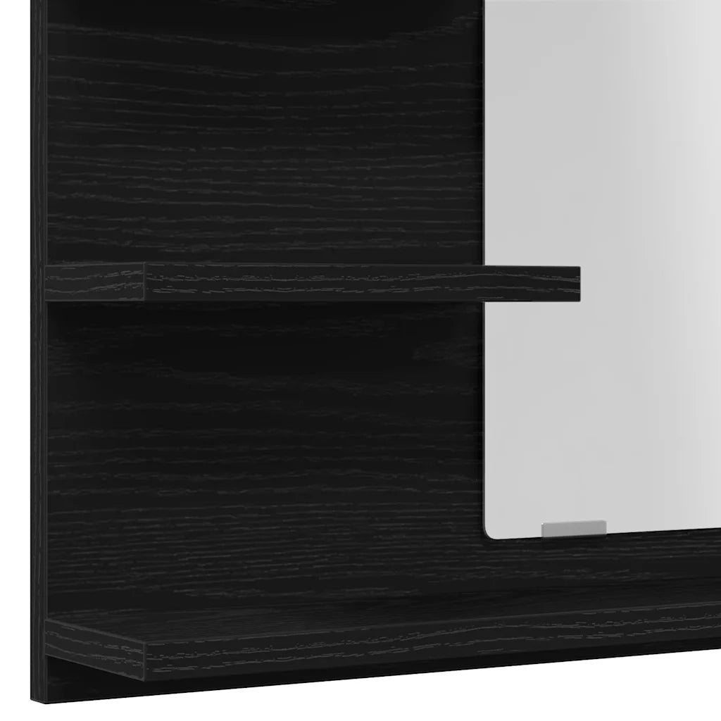 Specchio da bagno-Specchio decorativo Rovere Nero 60x10,5x45 cm Legno Multistrato