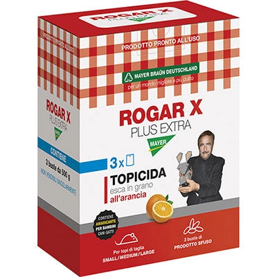 TOPICIDA ROGAR X PLUS EXTRA MAYERBRAUN - GRANAGLIA ARANCIA GR 1500- 12 pezzi