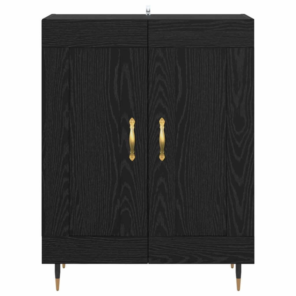 Credenza | Madia | Buffet da pranzo | Armadio da pranzo Rovere Nero 69,5 x 34 x 90 cm Legno multistrato