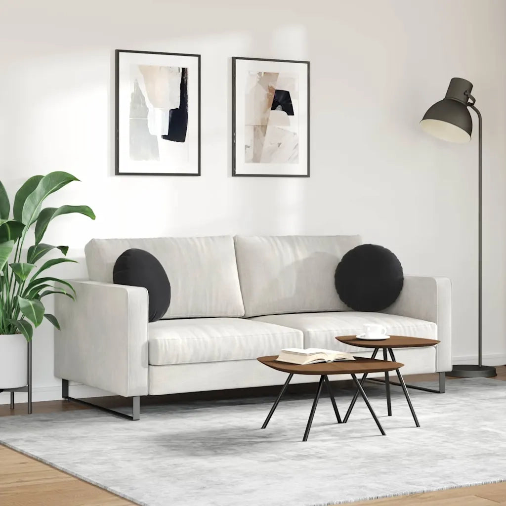 Cuscini per Seduta 2 pcs Nero Ø 40 x 13 cm Velluto