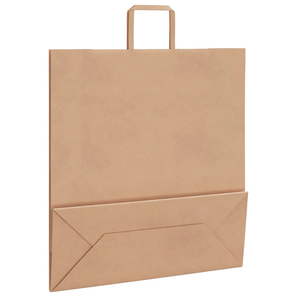 Sacchetti di Carta 250 pz con Manici Marrone 45x17x48 cm