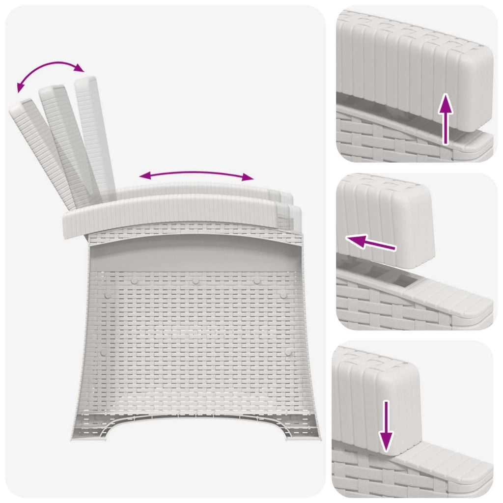 Set da Pranzo per Giardino 11 pz Bianco e Tortora PP 3430177