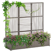 Vaso per fiori con traliccio ¨C zephmum ¨C Polyrattan, grigio, 103x29x103 cm