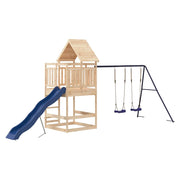 Altalena per parco giochi all'aperto scivolo altalena robusta giochi da giardino 553 x 206 x 264 cm legno di pino massiccio 02_0004942
