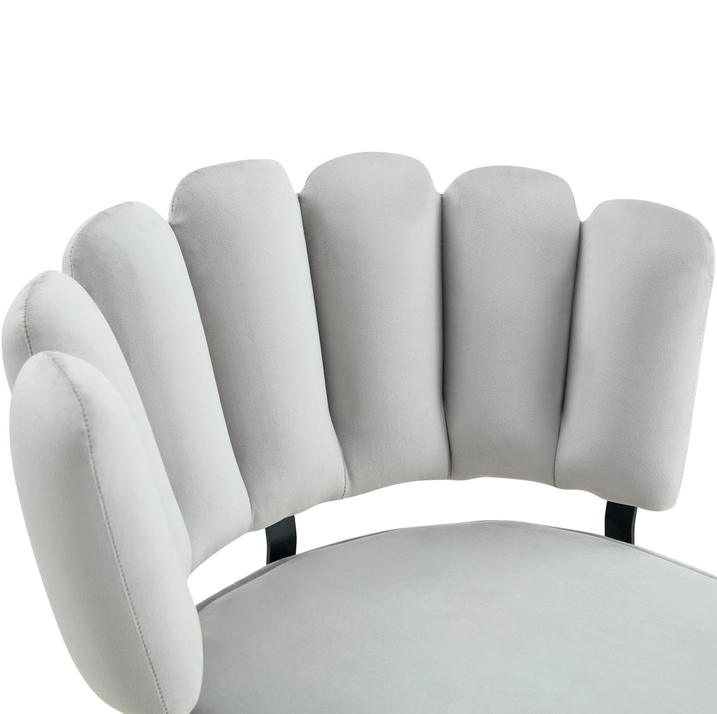 Sedie da pranzo set da 2 80 cm in tessuto grigio chiaro e metallo nero