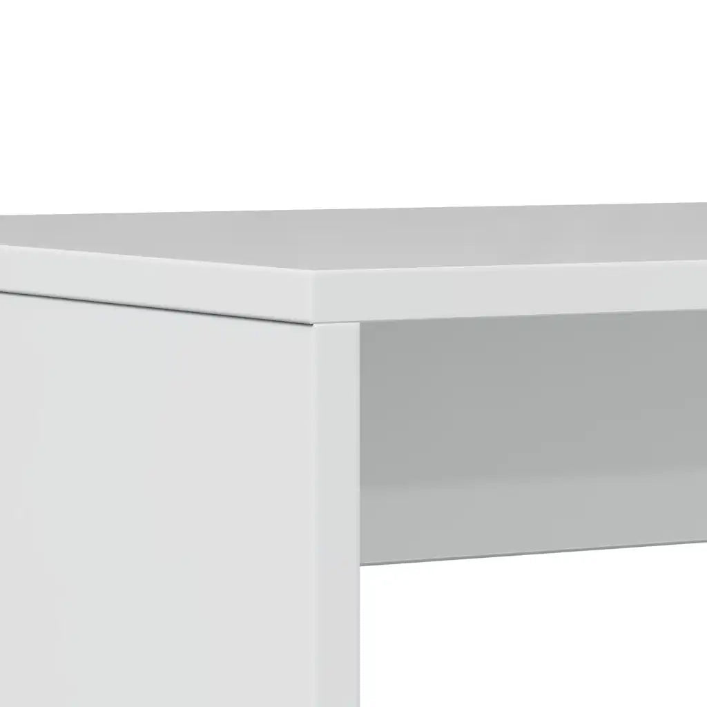 Set Tavolo da Pranzo e Panche 3 pz Bianco Lucido in Truciolato 855534