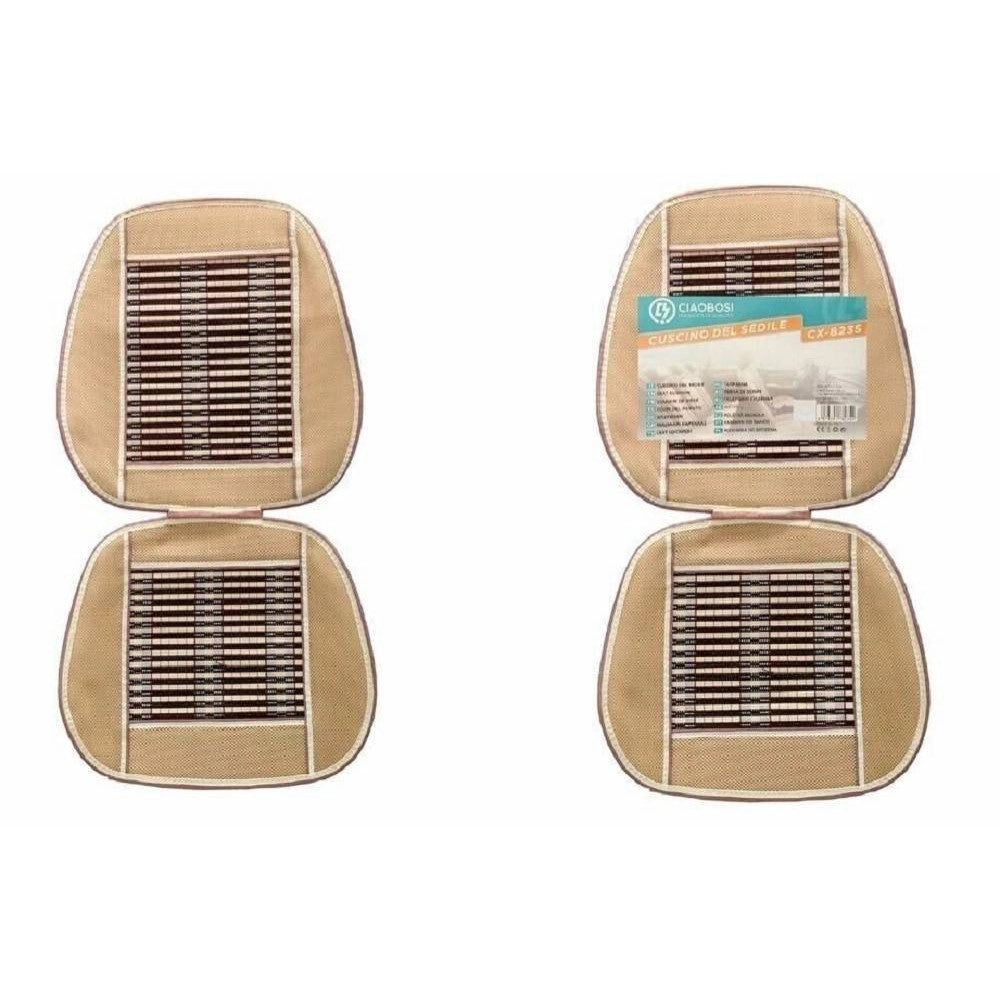 Trade Shop - Coprisedile Singolo Auto Universale Areato Legno Bambù Schienale 86x43cm Cx-8235 -