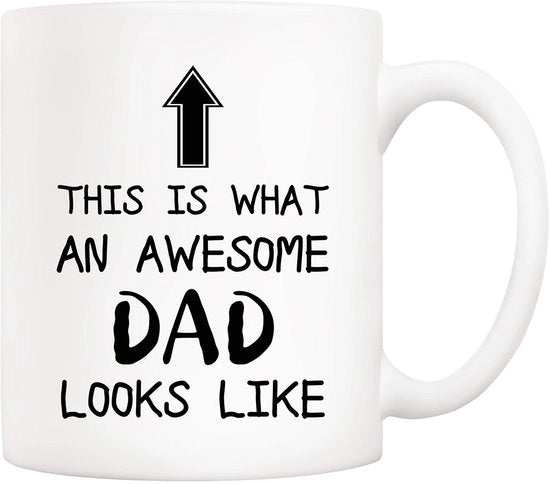 Tazza da caffè in ceramica 315 ml - Ideale per il papà - Unico regalo per la festa - Tazze da caffè per colleghi - Idee regalo perfette - Adatte per papà e mamma - Tazza da caffè in ceramica