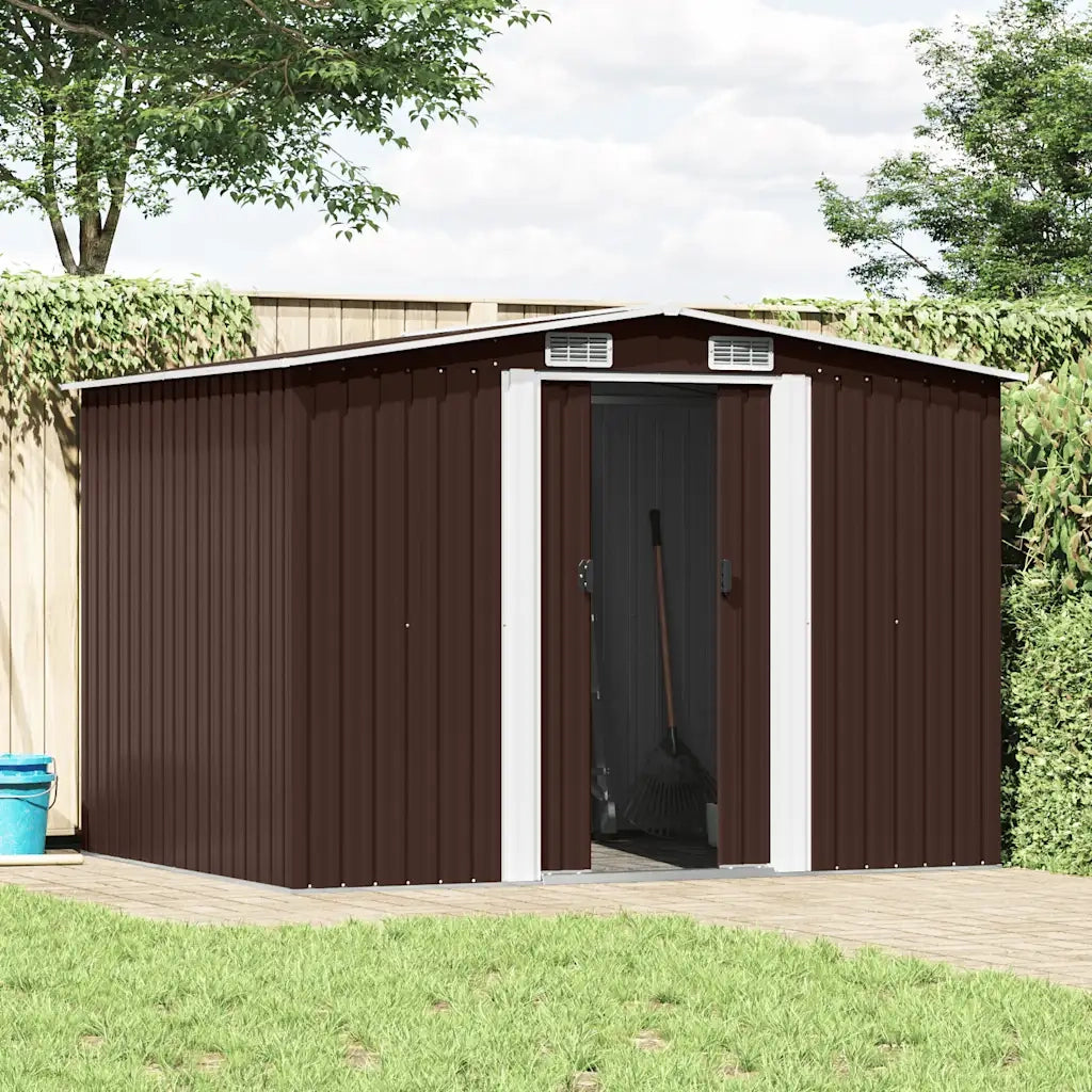 Capanno Attrezzi da Giardino Marrone 257x205x178 cm in Acciaio CFW8342606