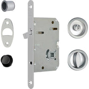 SERRATURA PORTA SCORREVOLE SCIVOLA TRE AGB  NICCHIE TONDE E.MM 50 B.TONDO CROMATO OPACO