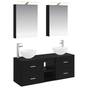 Set di mobili per il bagno 5 pcs Rovere Nero 3406712