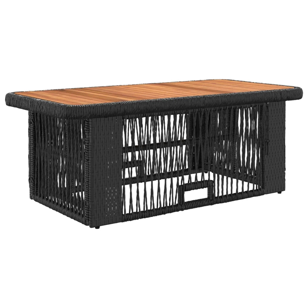 Set da Pranzo per Giardino 4 pz Nero e Crema polyrattan 42026753