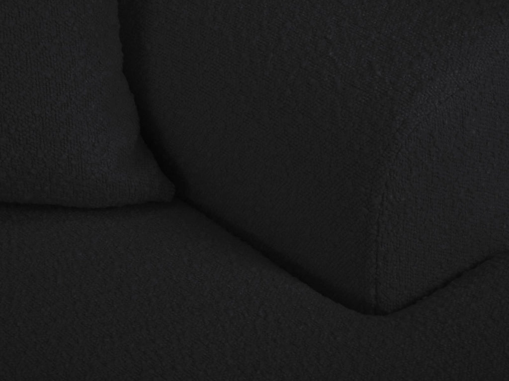 Cosmopolitan Design - Divano convertibile angolare destro con contenitore "Kyoto" 4 posti in bouclé nero 