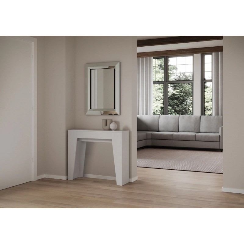 Consolle allungabile 90x25/181 cm Narrow - Bianco Frassino