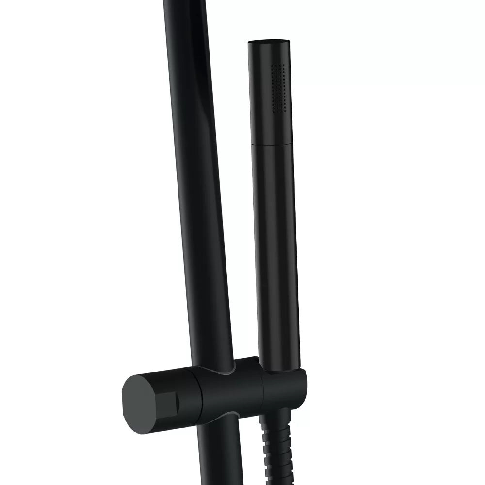 Saliscendi tondo minimal con doccetta nero opaco