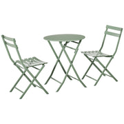 Set Tavolino e 2 Sedie Pieghevoli da Giardino   Verde