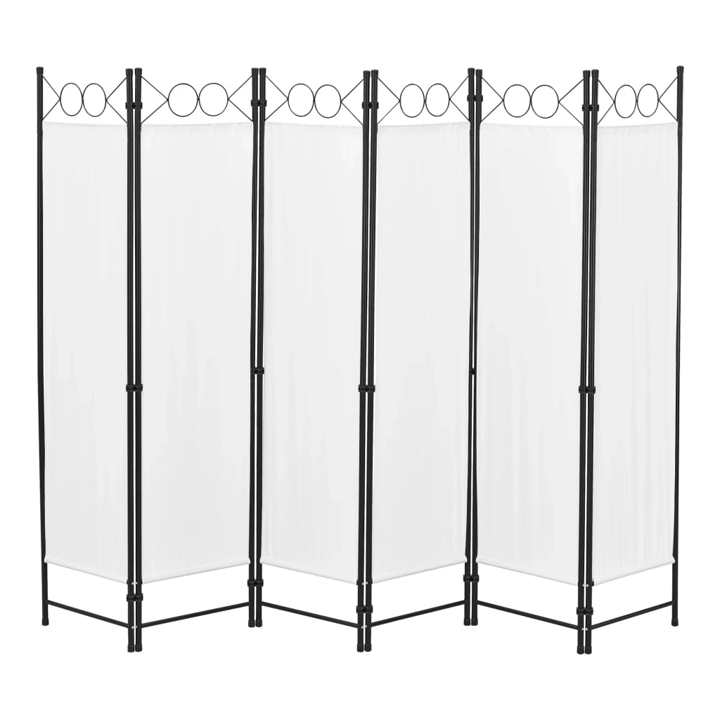 Schermo divisorio per la privacy a 6 pannelli 171 x 240 cm bianco 03_0008069