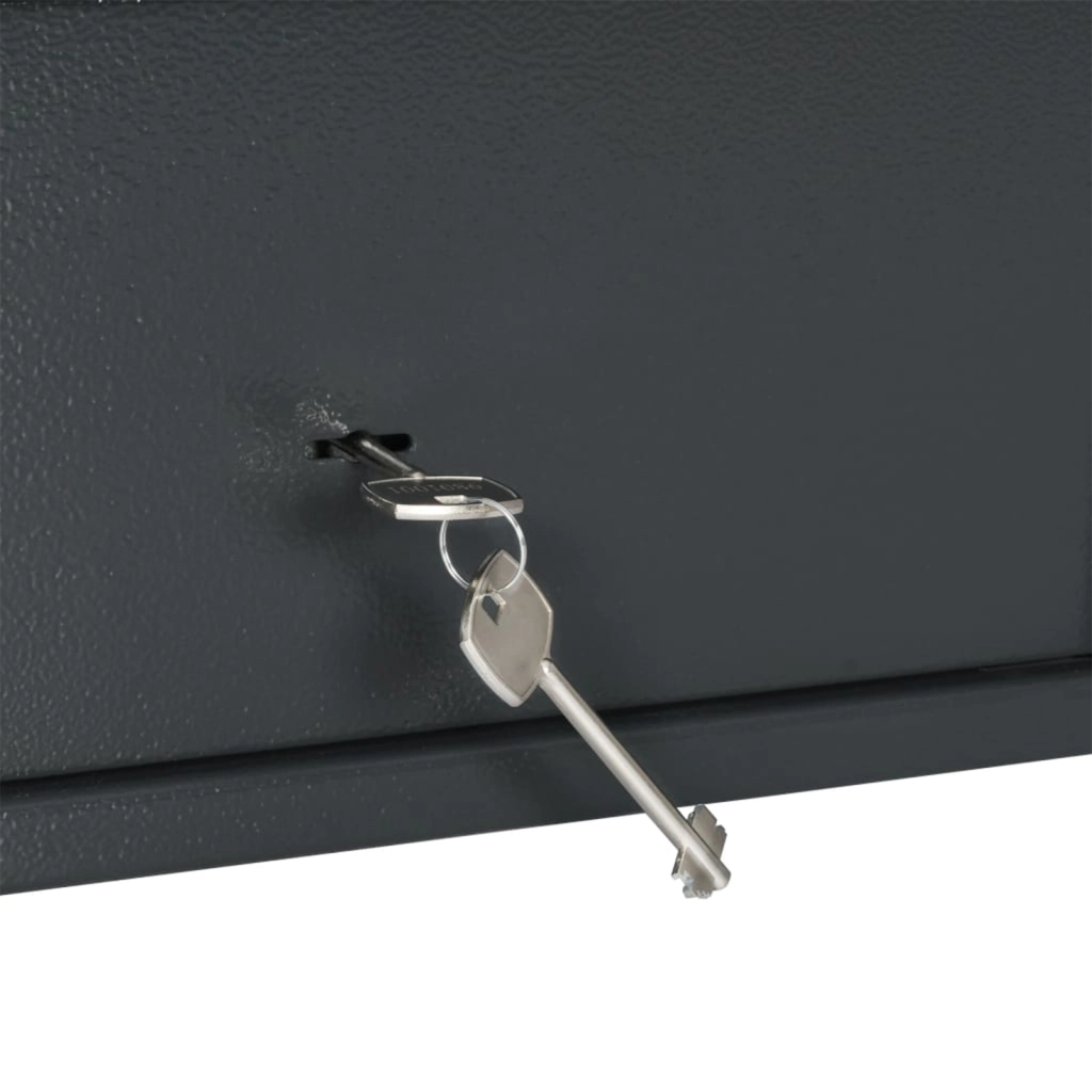 Cassa Sicura con Serratura a Chiave Grigio Scuro 20 x 31 x 20 cm Acciaio