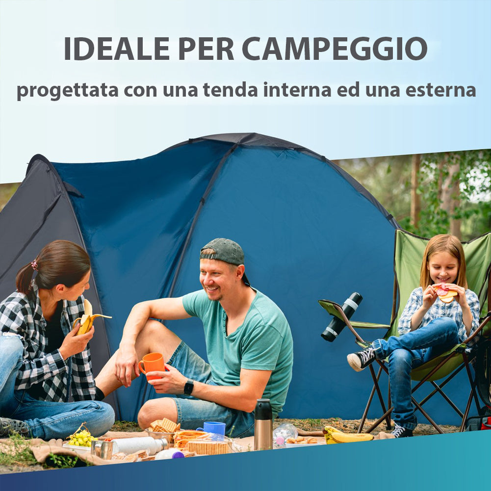 Tenda da Campeggio 3 Persone Cupola Spiaggia Escursioni 210x220x130cm Dunlop