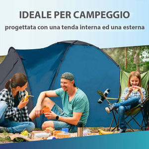 Tenda da Campeggio 3 Persone Cupola Spiaggia Escursioni 210x220x130cm Dunlop