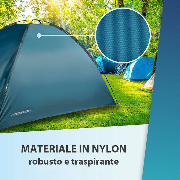 Tenda da Campeggio 3 Persone Cupola Spiaggia Escursioni 210x220x130cm Dunlop