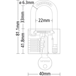 Stanley Lucchetto Sicurezza Arco Lungo in Acciaio Cementato da 40mm con 3 Chiavi