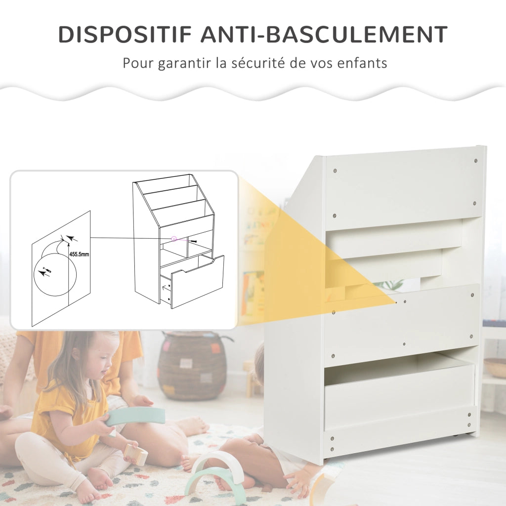Libreria con cassetti e ripiani ¨C zephmum ¨C Bianco 80x30x180