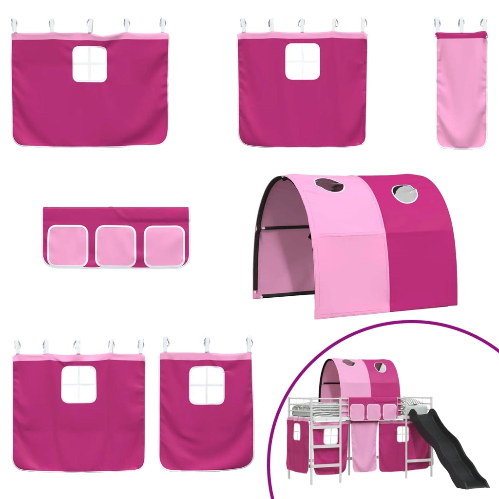 Struttura del letto loft per bambini-Giroletto per bambini Bianco e Rosa 75 x 190 cm 706735