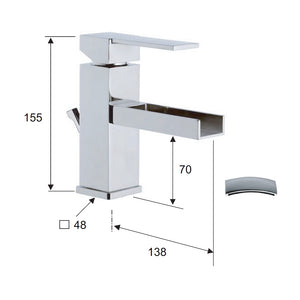 Miscelatore in ottone cromato con bocca a cascata remer
