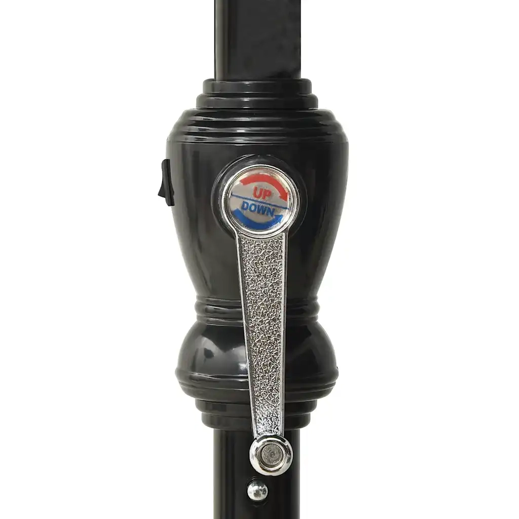 Ombrellone a Sbalzo con Palo in Acciaio e LED-Ombrello da giardino Nero 2x3 m